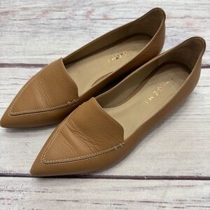 M. Gemi Pointed Toe Flats Calf Leather Tan Size 35 = US 5